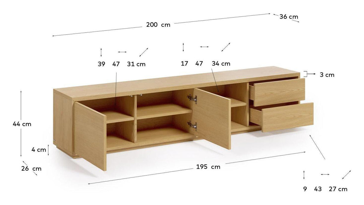 Abilen TV - bord 200x44 - Natur - UNOLIVING.COM