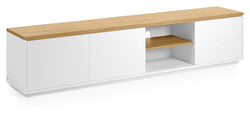 Abilen Tvbord - Hvid/Egefinér, 200x44 - UNOLIVING.COM