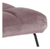 Alba Loungestol, Dusty rose velour/Mat sort - UNOLIVING.COM