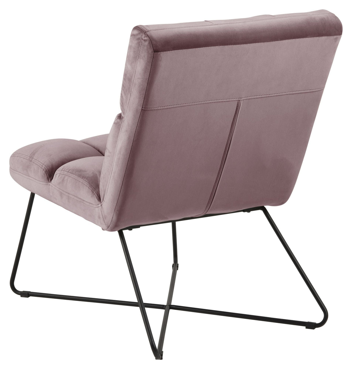 Alba Loungestol, Dusty rose velour/Mat sort - UNOLIVING.COM