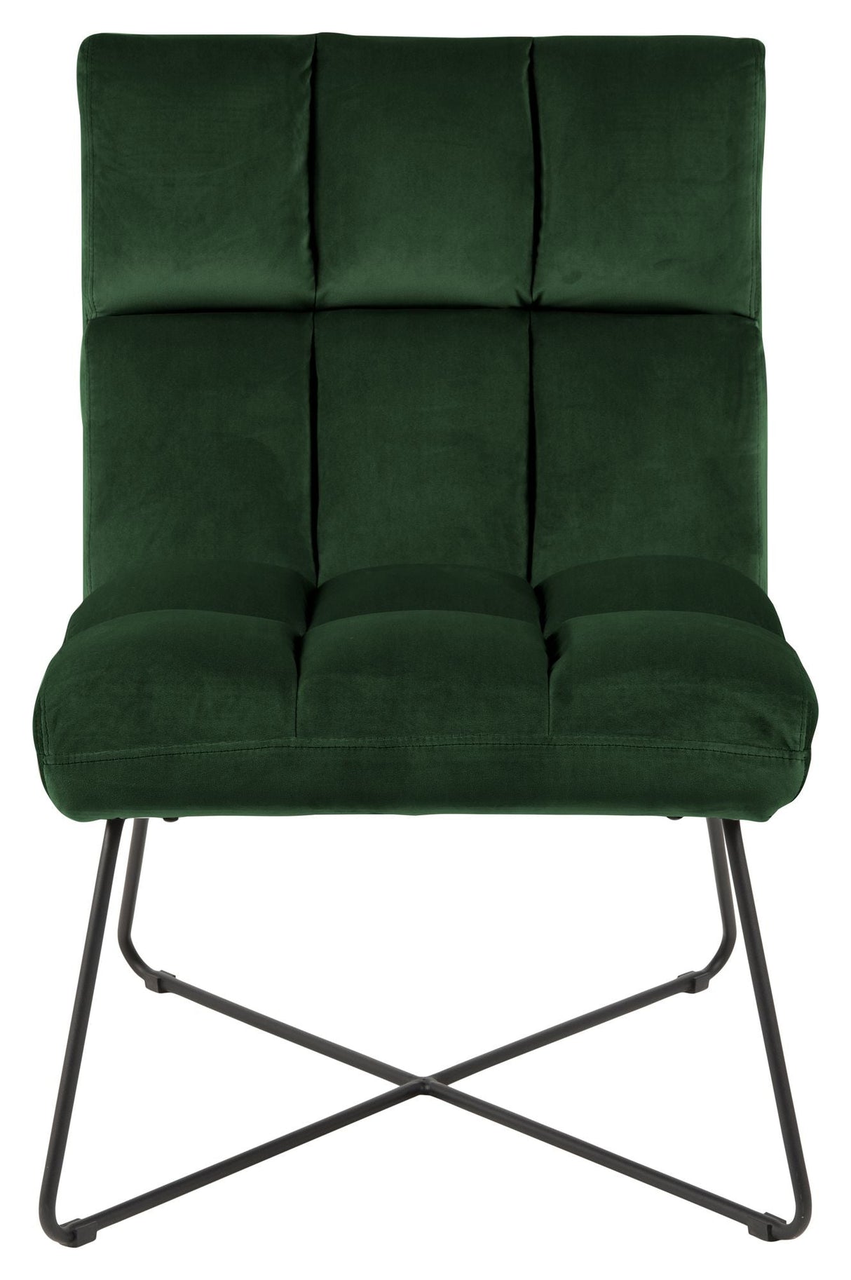 Alba Loungestol, Forest green velour/Mat sort - UNOLIVING.COM