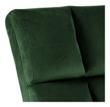 Alba Loungestol, Forest green velour/Mat sort - UNOLIVING.COM