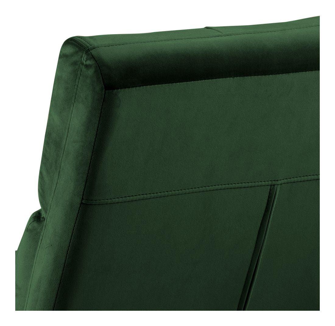 Alba Loungestol, Forest green velour/Mat sort - UNOLIVING.COM