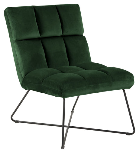 Alba Loungestol, Forest green velour/Mat sort - UNOLIVING.COM