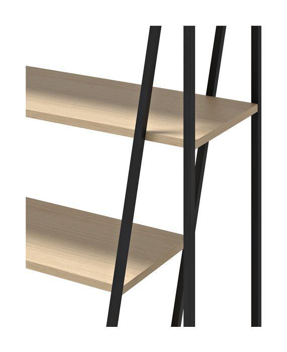 Albi Bogreol, Lys eg/Sort Metal, 120x38x197 - UNOLIVING.COM