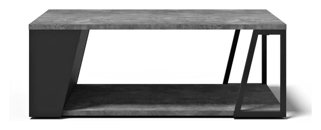 Albi Sofabord, Beton/Sort Metal, 100x55x36 - UNOLIVING.COM