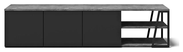 Albi TV - Bord 190, Beton/Sort Metal, 190x45x45 - UNOLIVING.COM