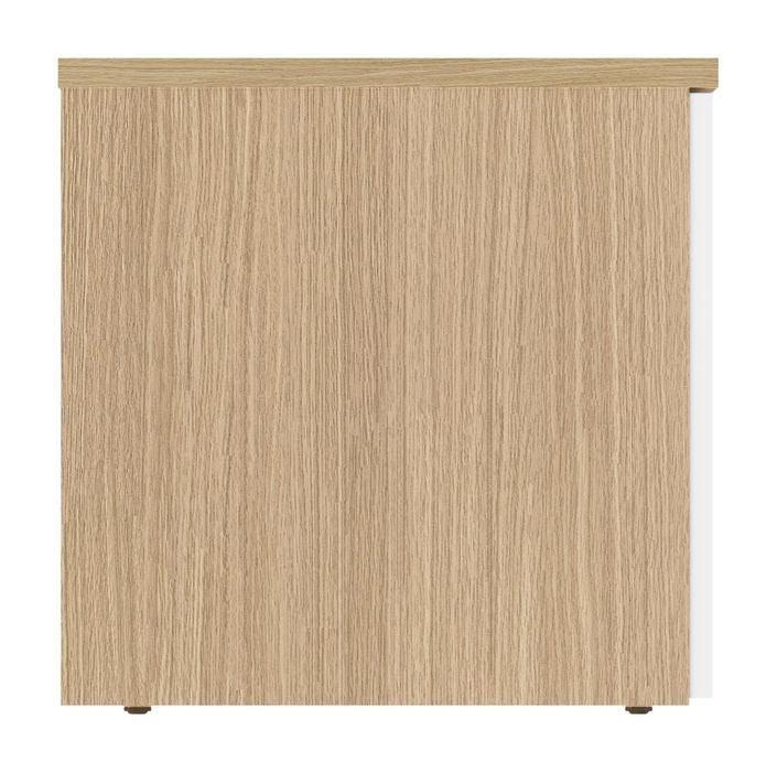 Albi TV - Bord 190, Lys eg/Hvid Metal, 190x45x45 - UNOLIVING.COM