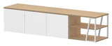 Albi TV - Bord 190, Lys eg/Hvid Metal, 190x45x45 - UNOLIVING.COM