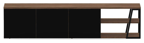 Albi TV - Bord 190, Valnød/Sort Metal, 190x45x45 - UNOLIVING.COM