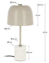 Alish Bordlampe m. marmor Beige - UNOLIVING.COM