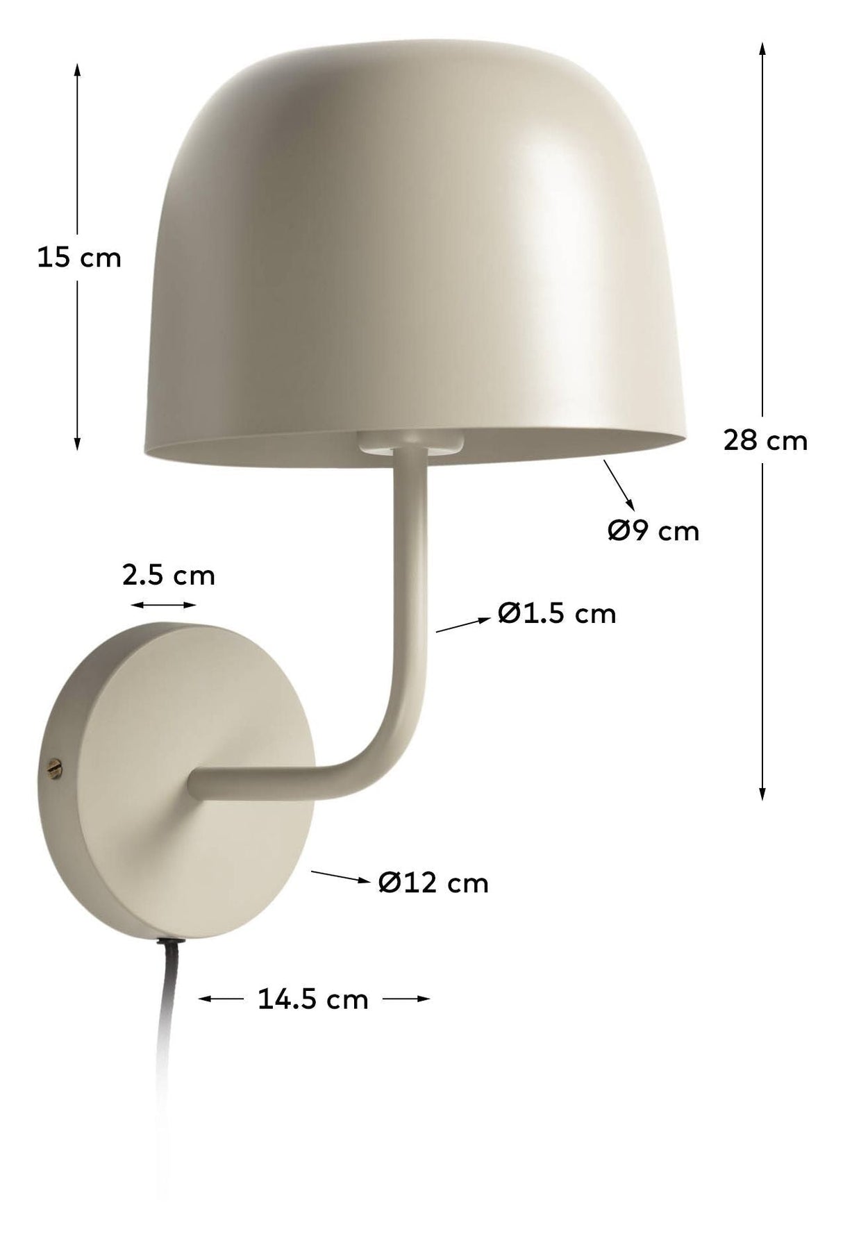 Alish Væglampe Beige - UNOLIVING.COM