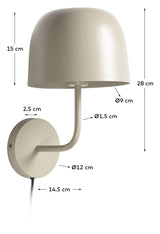 Alish Væglampe Beige - UNOLIVING.COM