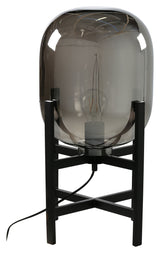 Altair Bordlampe sort metal, Amber glas - UNOLIVING.COM