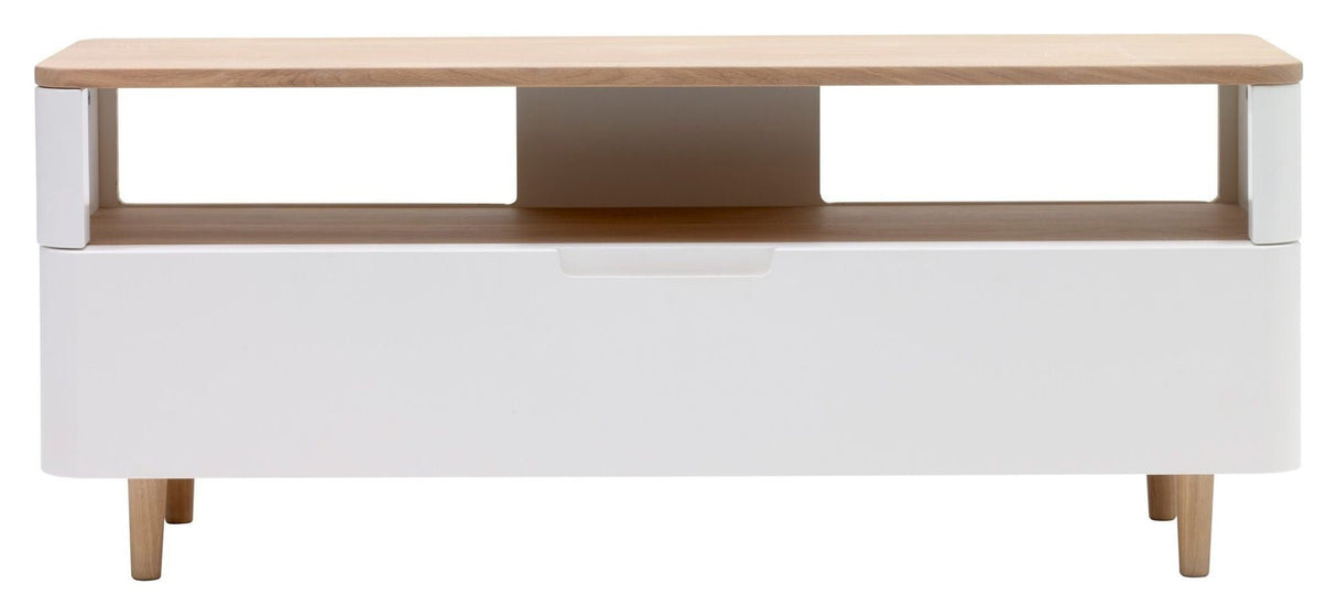 Amalfi Tvbord - Hvid/Egefinér, B120 - UNOLIVING.COM