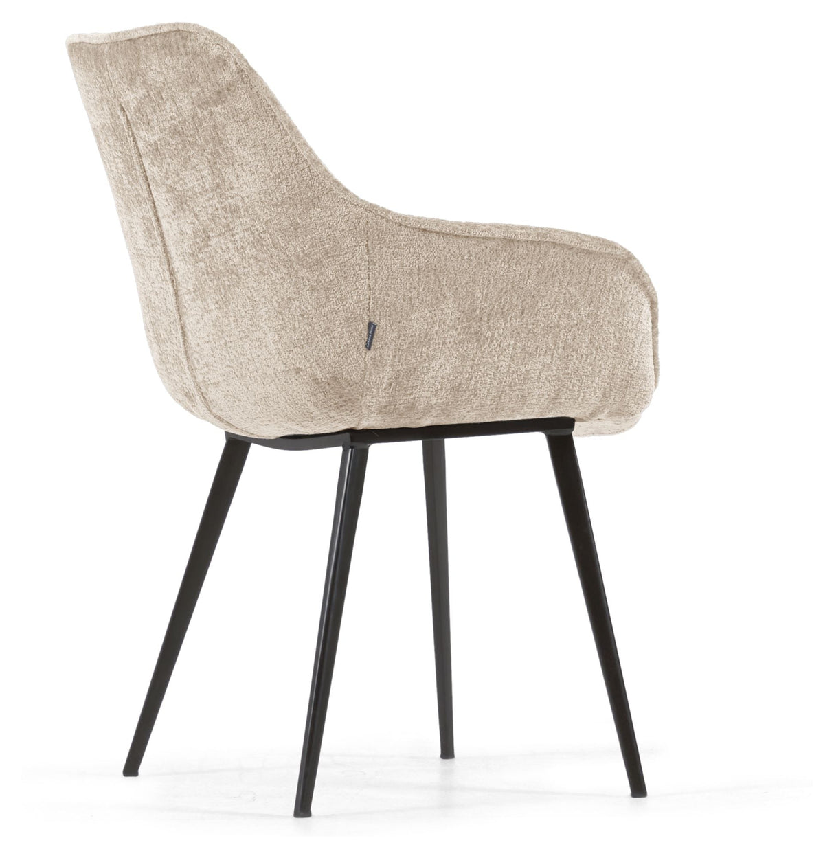 Amira Spisebordsstol, Beige velour chenille - UNOLIVING.COM