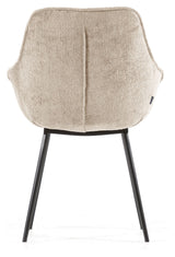 Amira Spisebordsstol, Beige velour chenille - UNOLIVING.COM