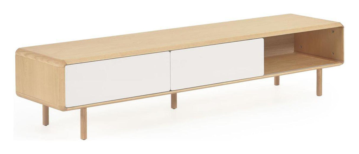 Anielle Tv - bord m. 2 låger, 180x39, Ask/Finér - UNOLIVING.COM