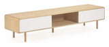 Anielle Tv - bord m. 2 låger, 180x39, Ask/Finér - UNOLIVING.COM