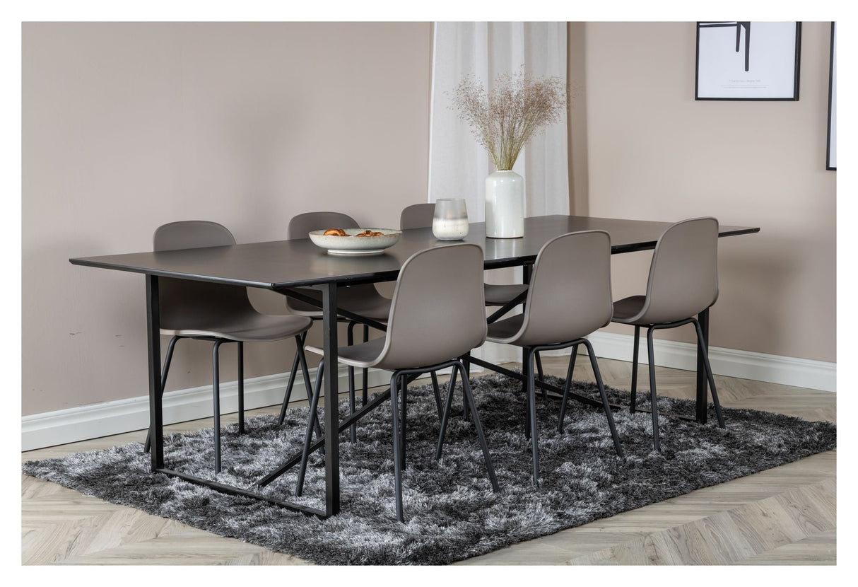 Arctic Spisebordsstol, Beige, Sorte metalben - UNOLIVING.COM