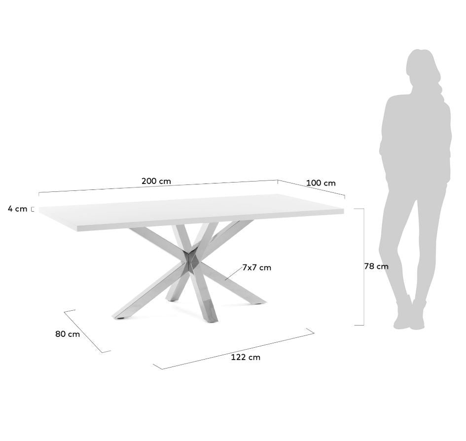 Arya Spisebord Hvid, 200x100