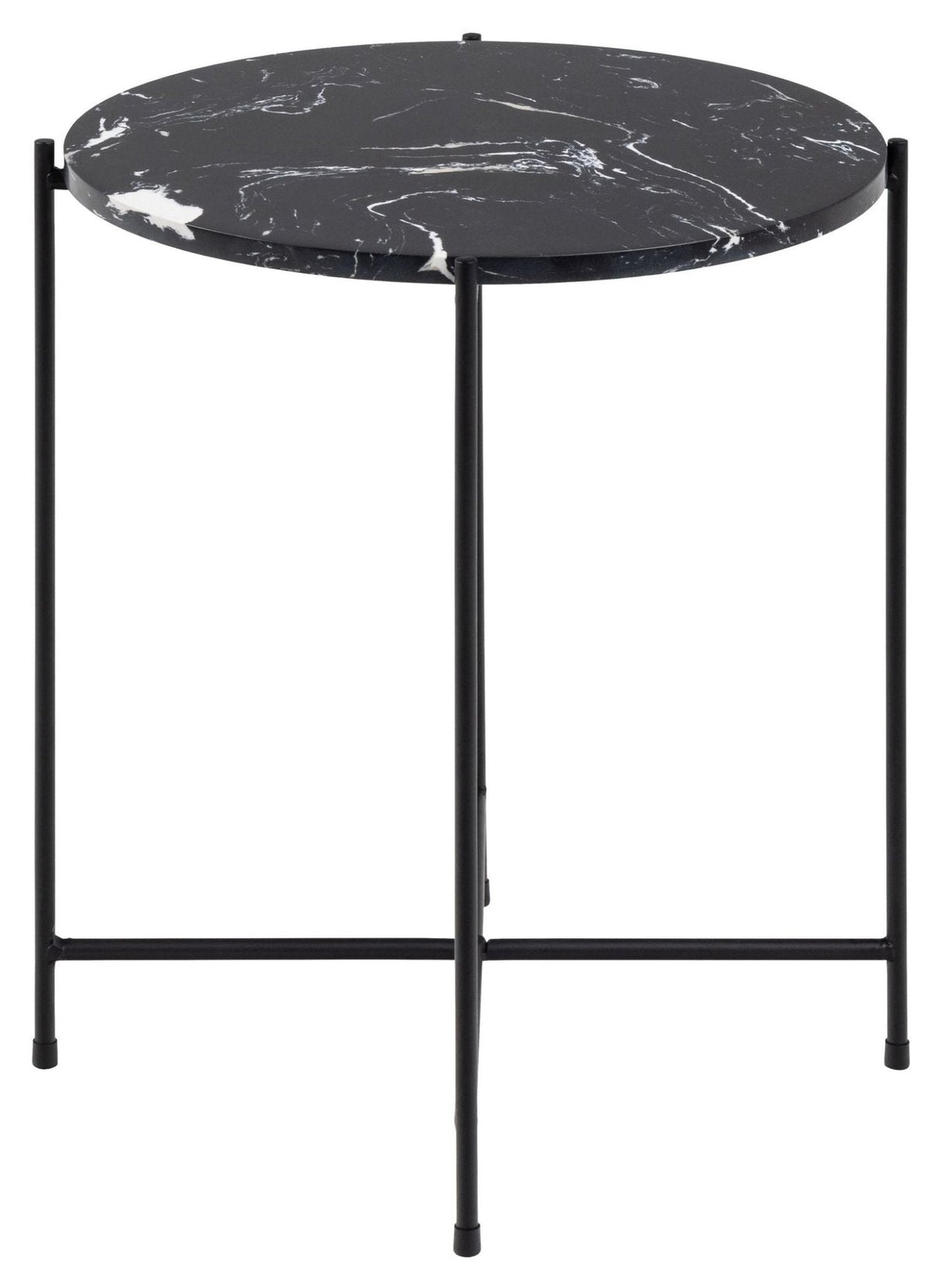 Avila Sidebord, Sort kunst marmor, Ø42x45 - UNOLIVING.COM