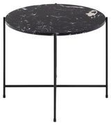 Avila Sidebord, Sort kunst marmor, Ø52x40 - UNOLIVING.COM