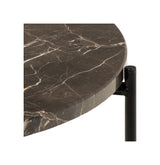 Avila Sidebord i poleret Brun Emperador marmor, Ø52 - UNOLIVING.COM