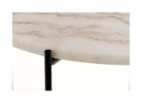 Avila Sidebord i poleret hvid Guangxi marmor, Ø52 - UNOLIVING.COM