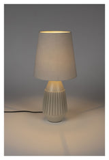 Aysa Bordlampe, Beige alu/Stof - UNOLIVING.COM