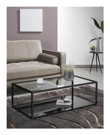 BLACKHILL Sofabord, Sort, Hærdet glas, 110x60 - UNOLIVING.COM