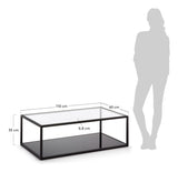 BLACKHILL Sofabord, Sort, Hærdet glas, 110x60 - UNOLIVING.COM