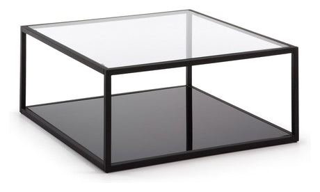 BLACKHILL Sofabord, Sort, Hærdet glas, 80x80 - UNOLIVING.COM