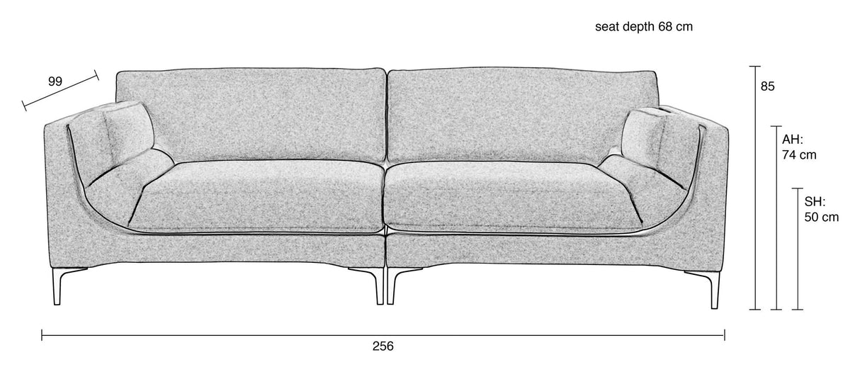 Balcony 3 - pers. Sofa, Brun - UNOLIVING.COM