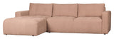 Bar Sofa m. venstrevendt chaiselong, Pink