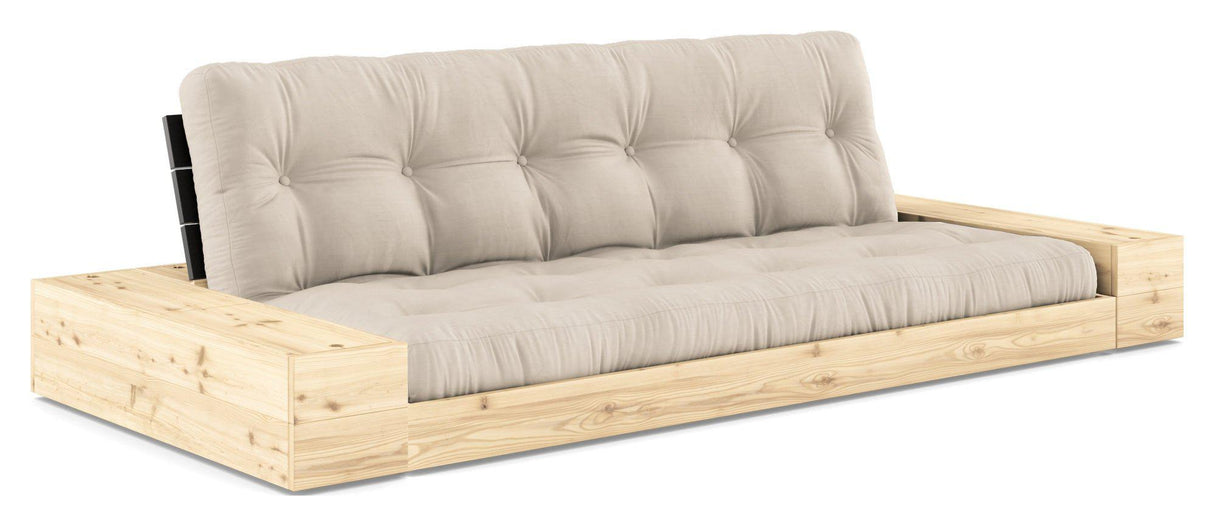 Base Sovesofa m. Sideboxes, Beige/sort - UNOLIVING.COM