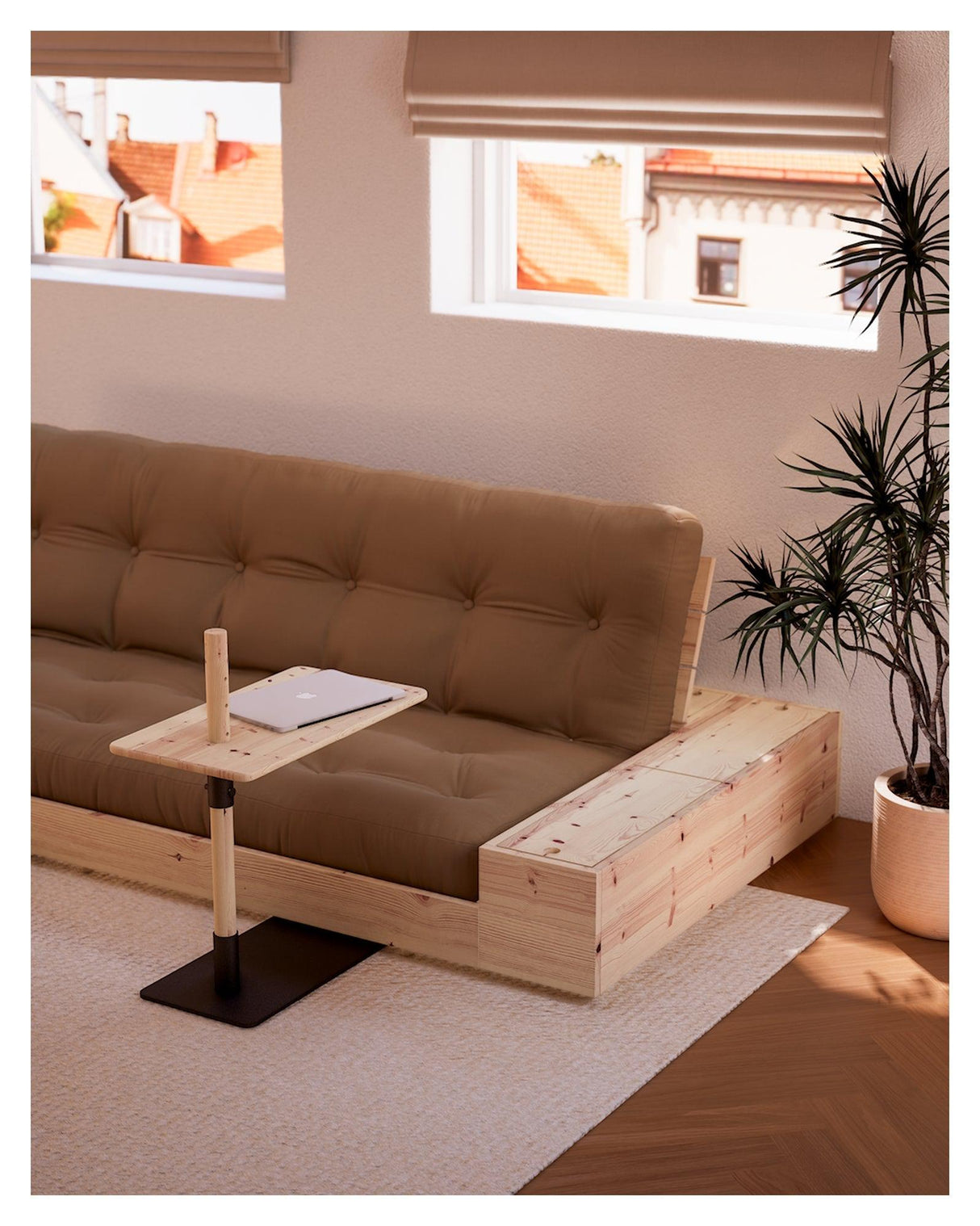 Base Sovesofa m. Sideboxes, Brown/natur - UNOLIVING.COM