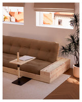 Base Sovesofa m. Sideboxes, Brown/sort - UNOLIVING.COM