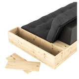 Base Sovesofa m. Sideboxes, Dark Grey/natur - UNOLIVING.COM