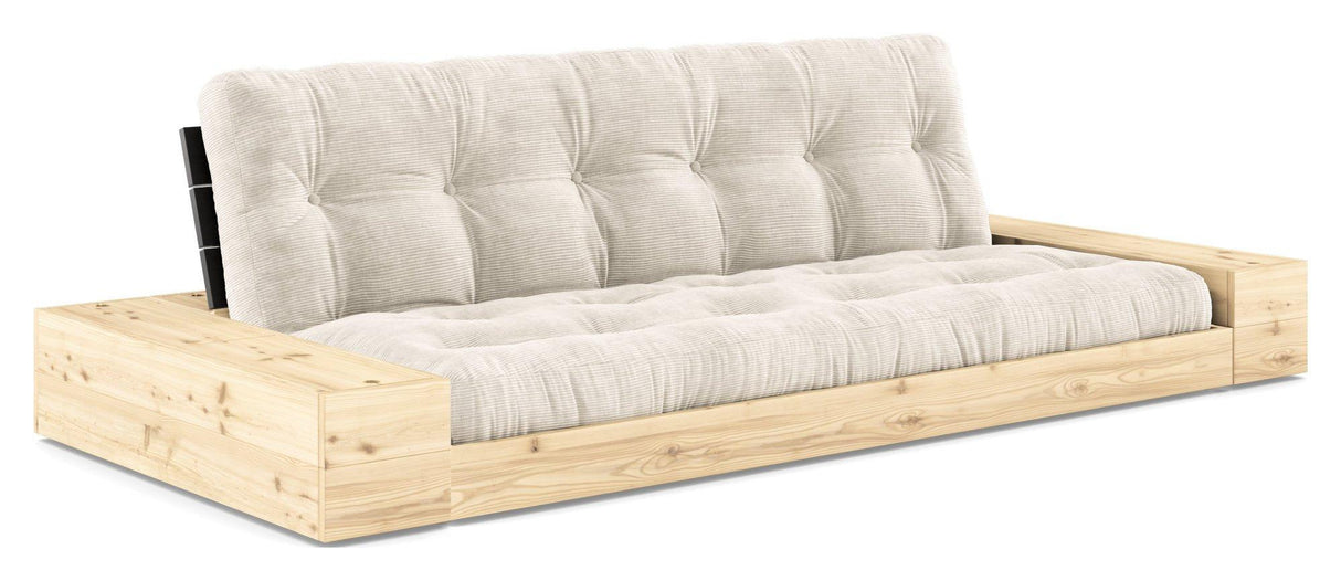 Base Sovesofa m. Sideboxes, Ivory/sort - UNOLIVING.COM