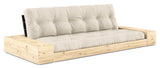 Base Sovesofa m. Sideboxes, Linen/sort - UNOLIVING.COM