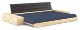 Base Sovesofa m. Sideboxes, Navy/sort - UNOLIVING.COM