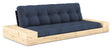 Base Sovesofa m. Sideboxes, Navy/sort - UNOLIVING.COM