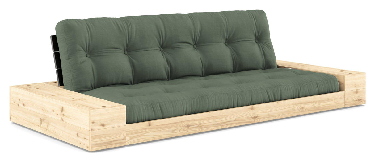 Base Sovesofa m. Sideboxes, Olive Green/sort - UNOLIVING.COM