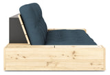 Base Sovesofa m. Sideboxes, Petrol Blue/natur - UNOLIVING.COM