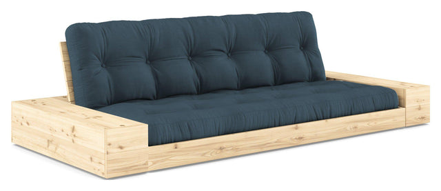 Base Sovesofa m. Sideboxes, Petrol Blue/natur - UNOLIVING.COM