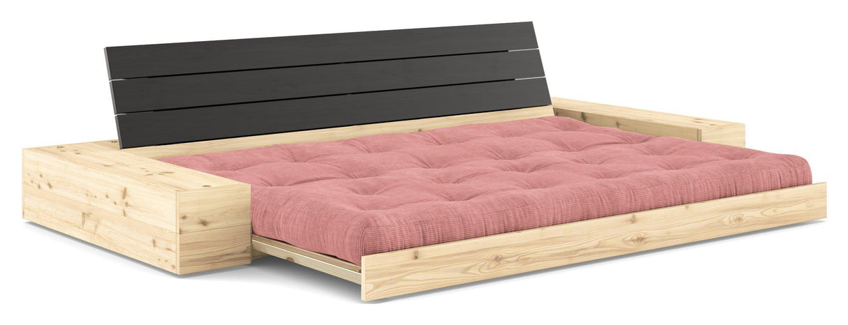 Base Sovesofa m. Sideboxes, Sorbet Pink/sort - UNOLIVING.COM