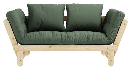 Beat Sovesofa, Natur, Fyrretræ/Oliven Green - UNOLIVING.COM