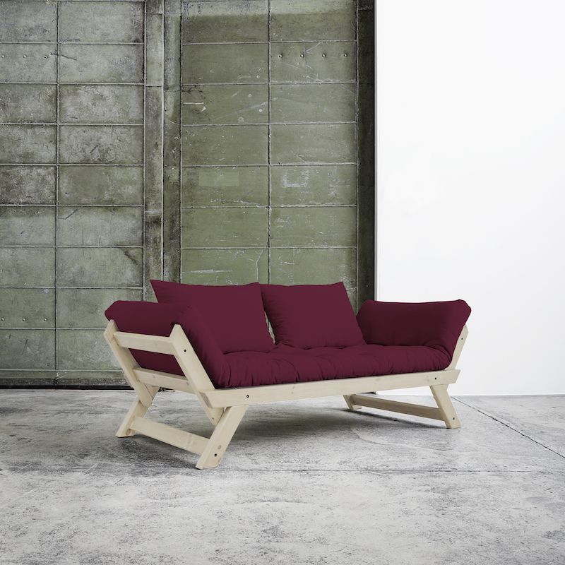 Bebop Sovesofa Bordeaux/Natur - UNOLIVING.COM