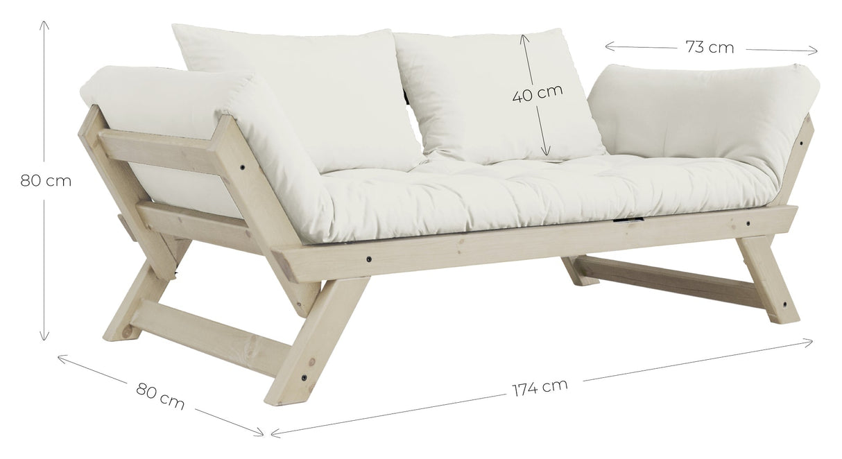 Bebop Sovesofa, Fyrretræ/Brun - UNOLIVING.COM